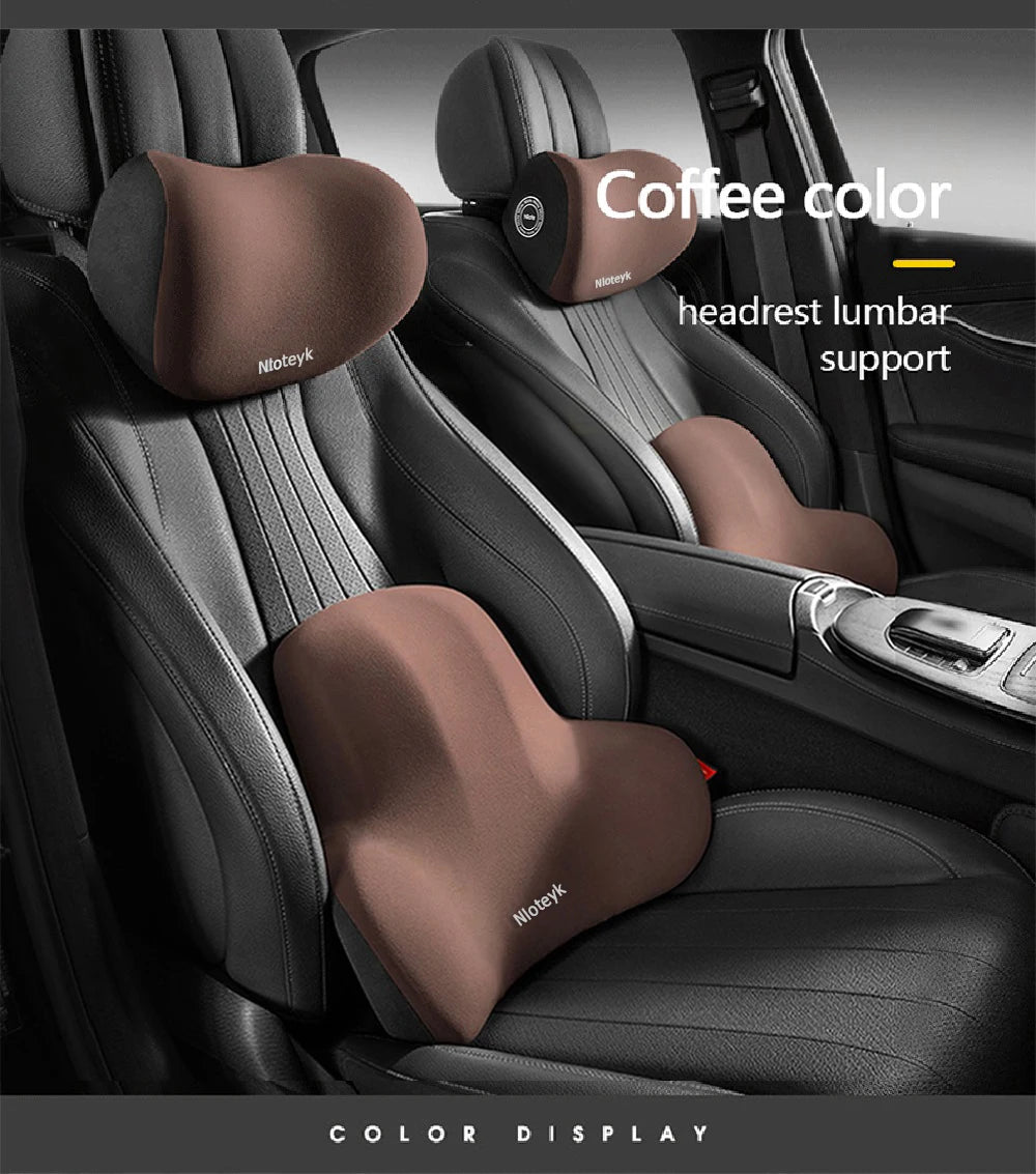 Memory Foam Car Pillow – Neck & Lumbar Support for Stress-Free Travel