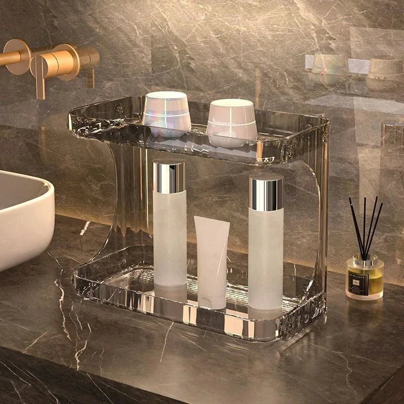 Double-Layer Bathroom Organizer – Stylish, Space-Saving & Multi-Purpose Storage