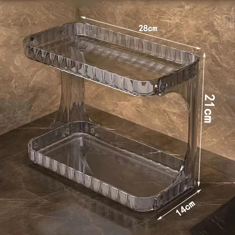 Double-Layer Bathroom Organizer – Stylish, Space-Saving & Multi-Purpose Storage