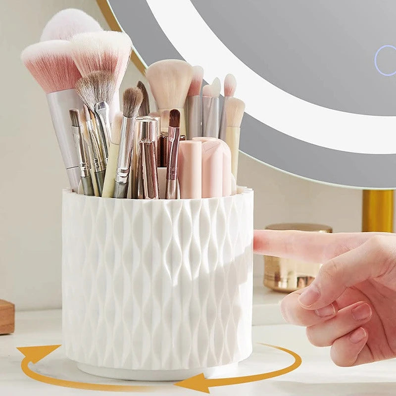 Rotary Lid Makeup Brush Barrel – Stylish, Dustproof & Multi-Purpose Storage