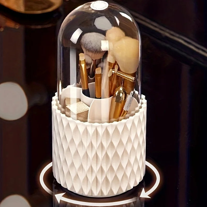 Rotary Lid Makeup Brush Barrel – Stylish, Dustproof & Multi-Purpose Storage