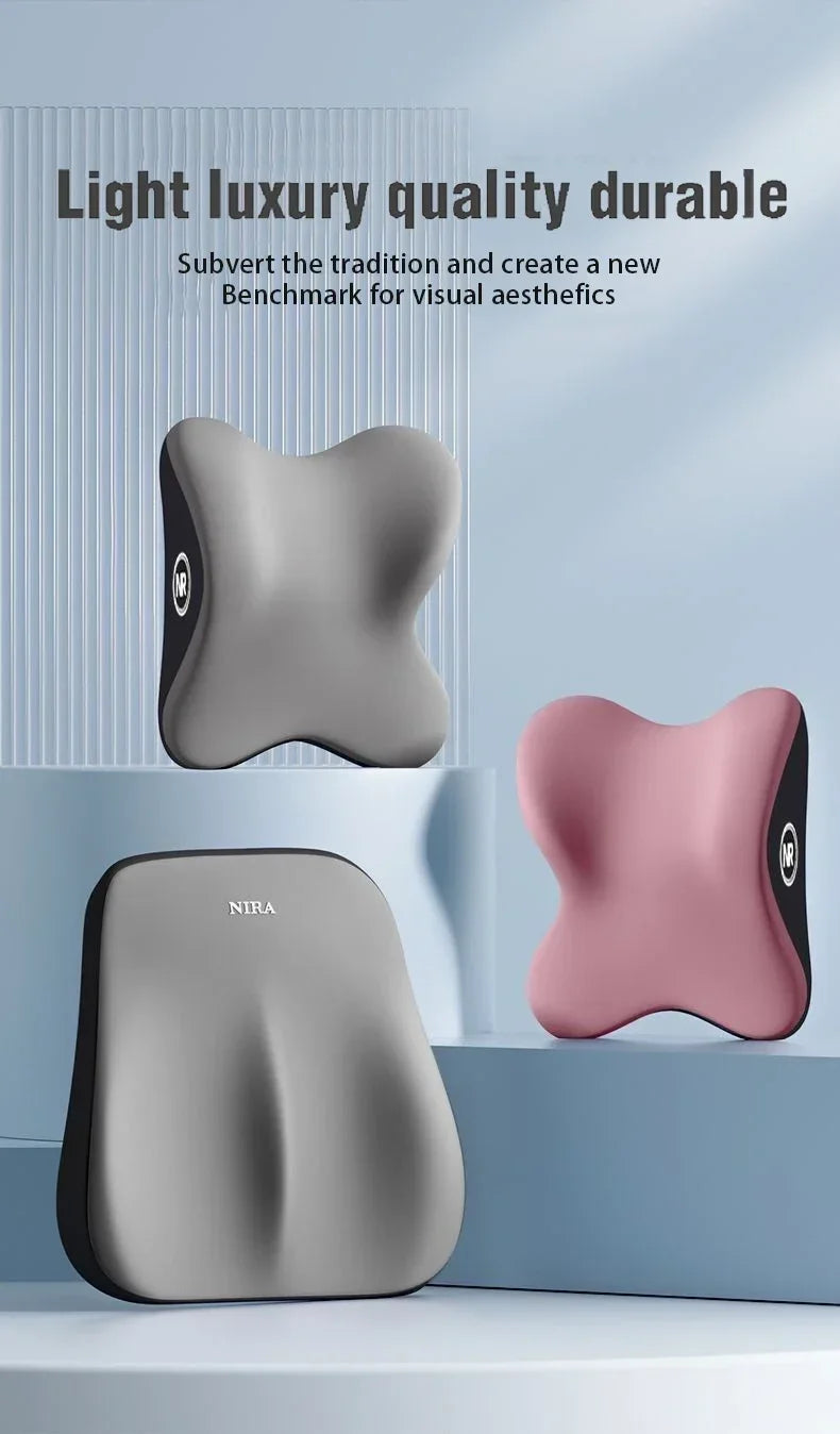 Memory Foam Car Pillow – Headrest & Lumbar Support for Ultimate Comfort