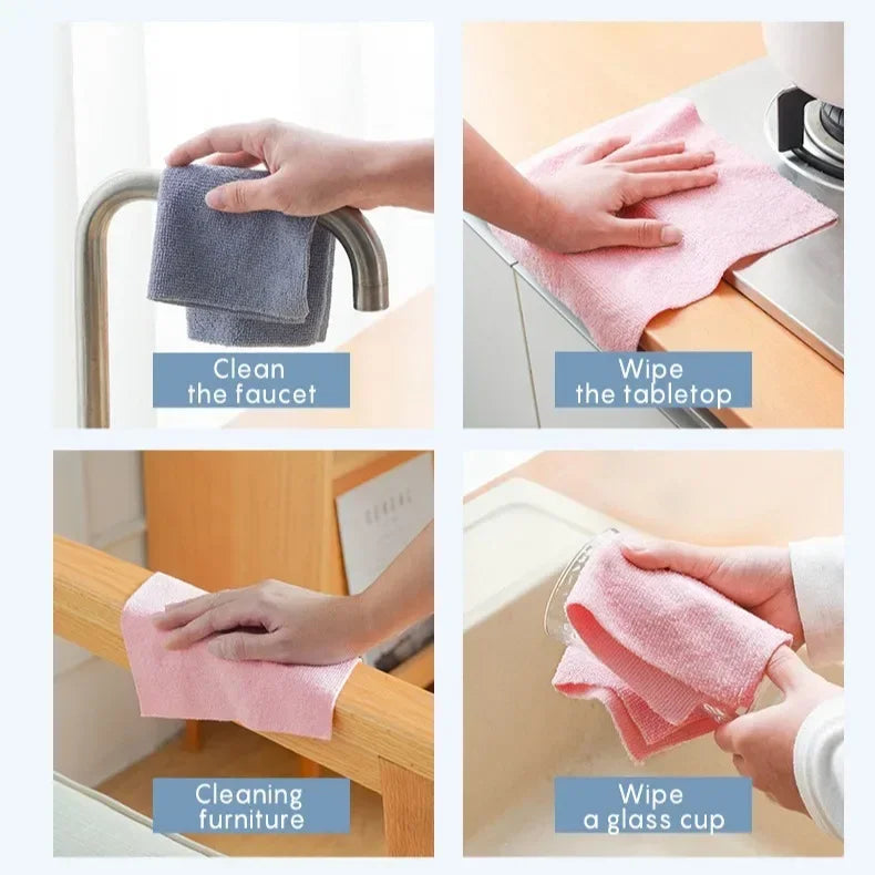 Reusable Microfiber Cleaning Towels – Eco-Friendly Paper Towel Alternative