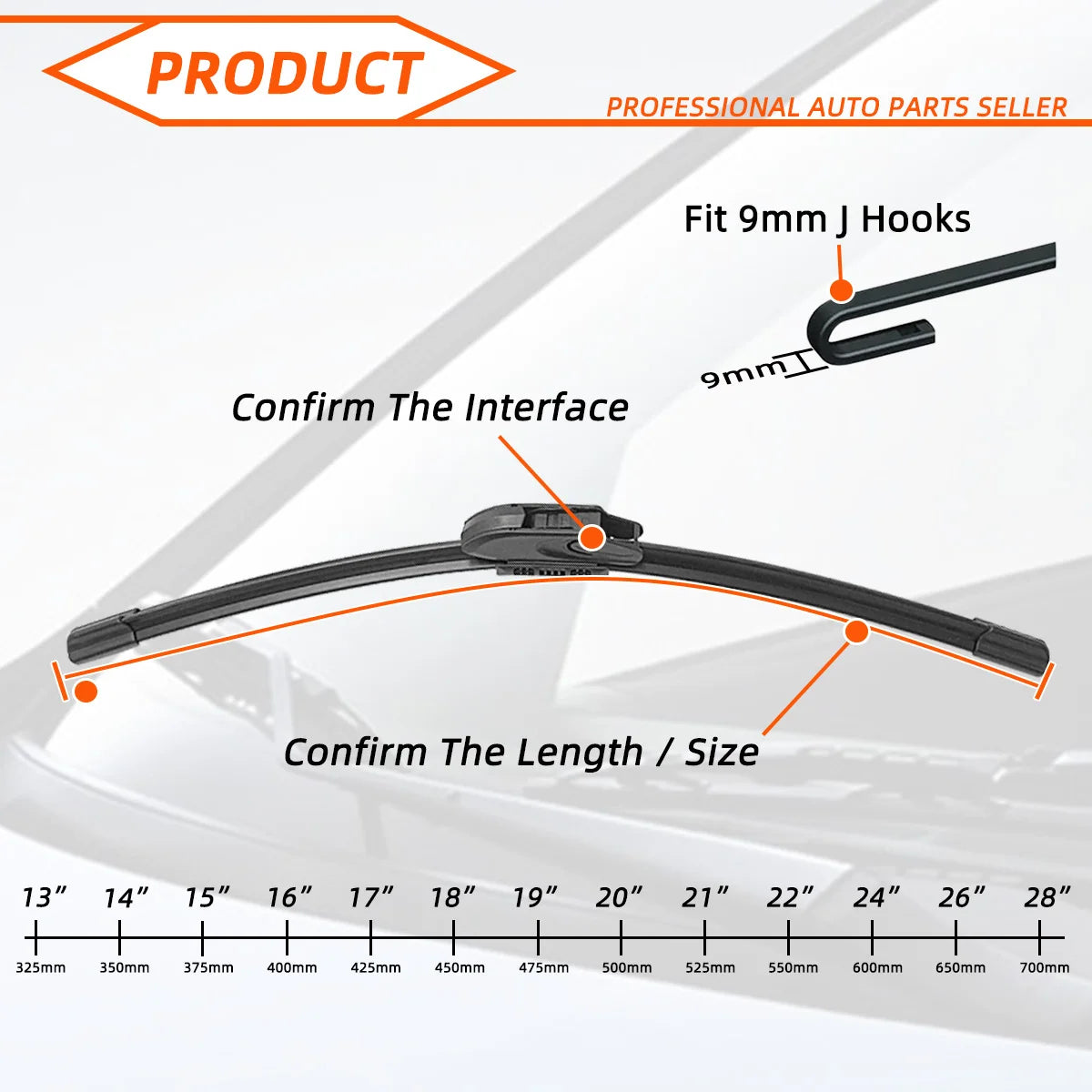 Universal J/U Hook Wiper Blades – Durable, All-Weather Performance