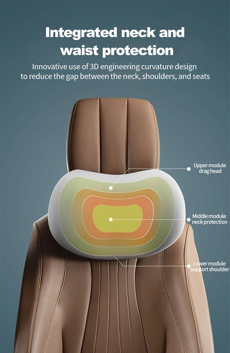 Memory Foam Car Pillow – Neck & Lumbar Support for Stress-Free Travel