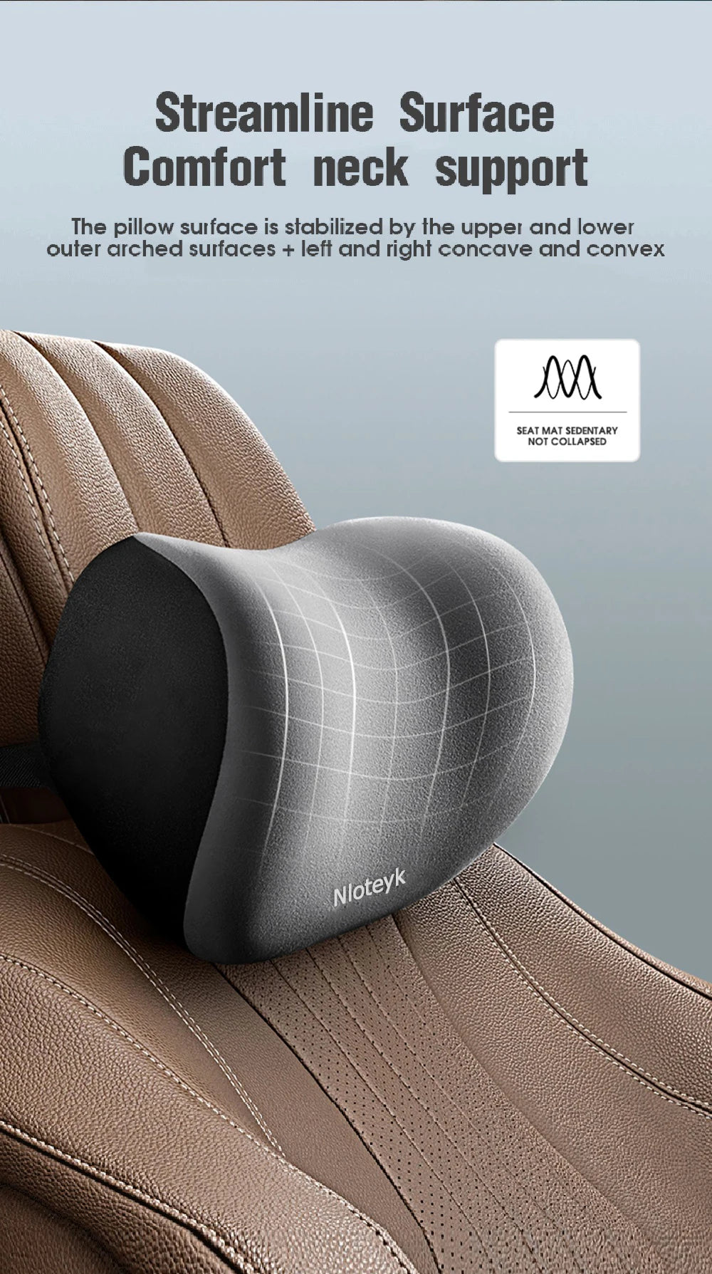 Memory Foam Car Pillow – Neck & Lumbar Support for Stress-Free Travel