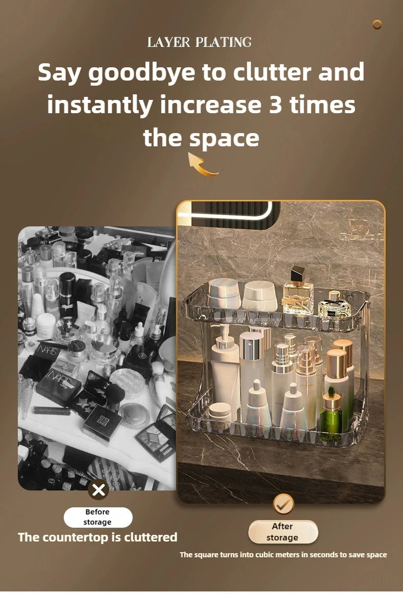 Double-Layer Bathroom Organizer – Stylish, Space-Saving & Multi-Purpose Storage