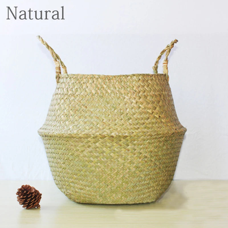 Foldable Woven Baskets with Handles