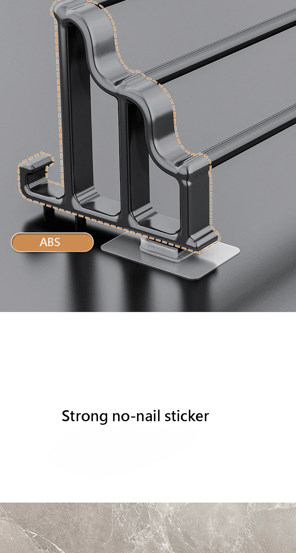 Self-Adhesive 3-Rod Towel Rack – Space-Saving Bathroom Organizer!