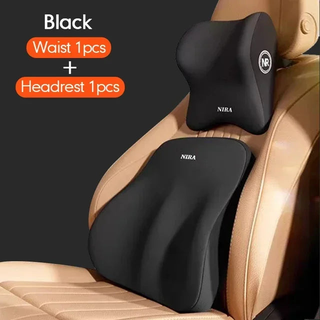 Memory Foam Car Pillow – Headrest & Lumbar Support for Ultimate Comfort
