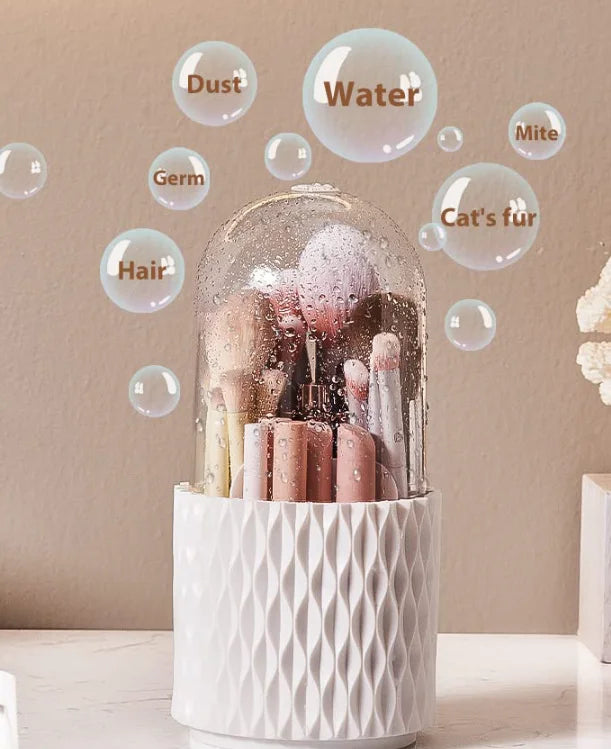 Rotary Lid Makeup Brush Barrel – Stylish, Dustproof & Multi-Purpose Storage