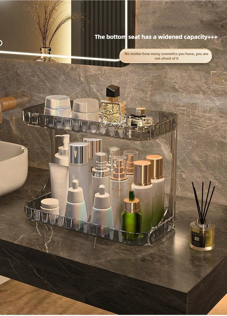 Double-Layer Bathroom Organizer – Stylish, Space-Saving & Multi-Purpose Storage