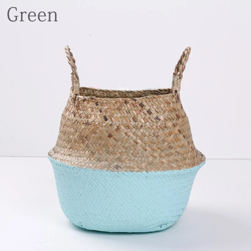 Foldable Woven Baskets with Handles