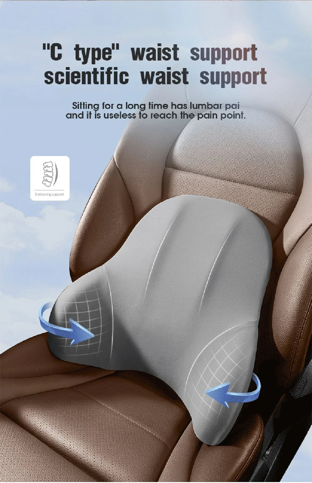 Memory Foam Car Pillow – Neck & Lumbar Support for Stress-Free Travel