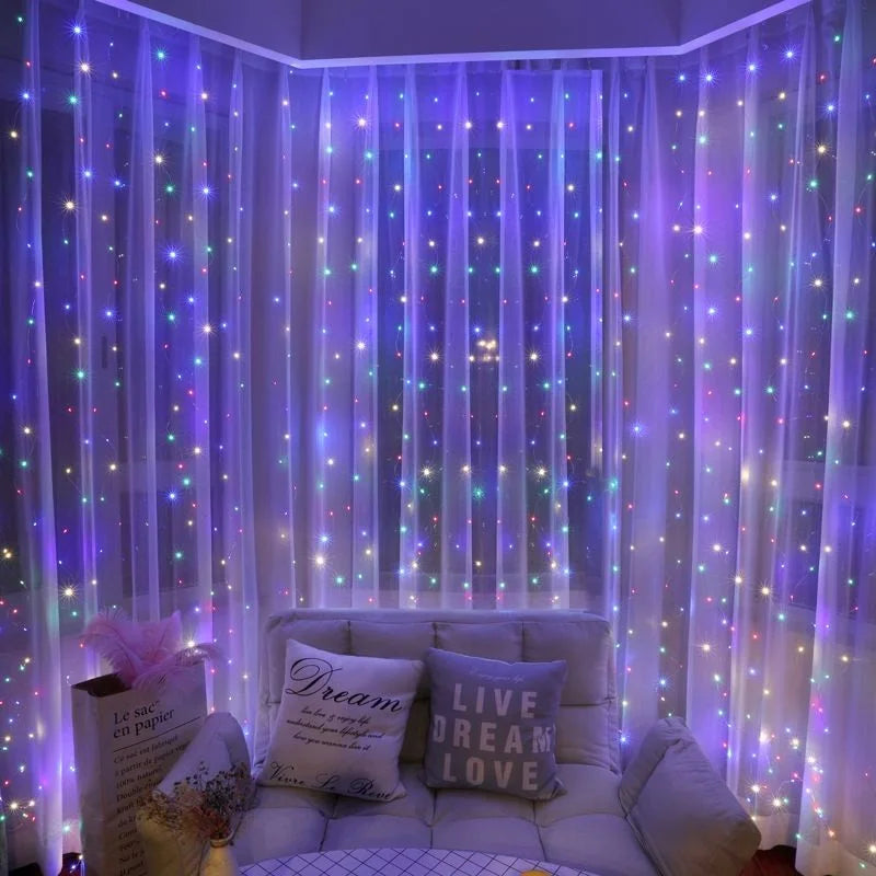 6M USB LED Fairy Curtain Lights – Festive Glow for Holidays!