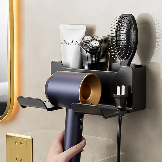 Wall-Mounted Bathroom Hair Dryer Shelf – Organizer & Space Saver!