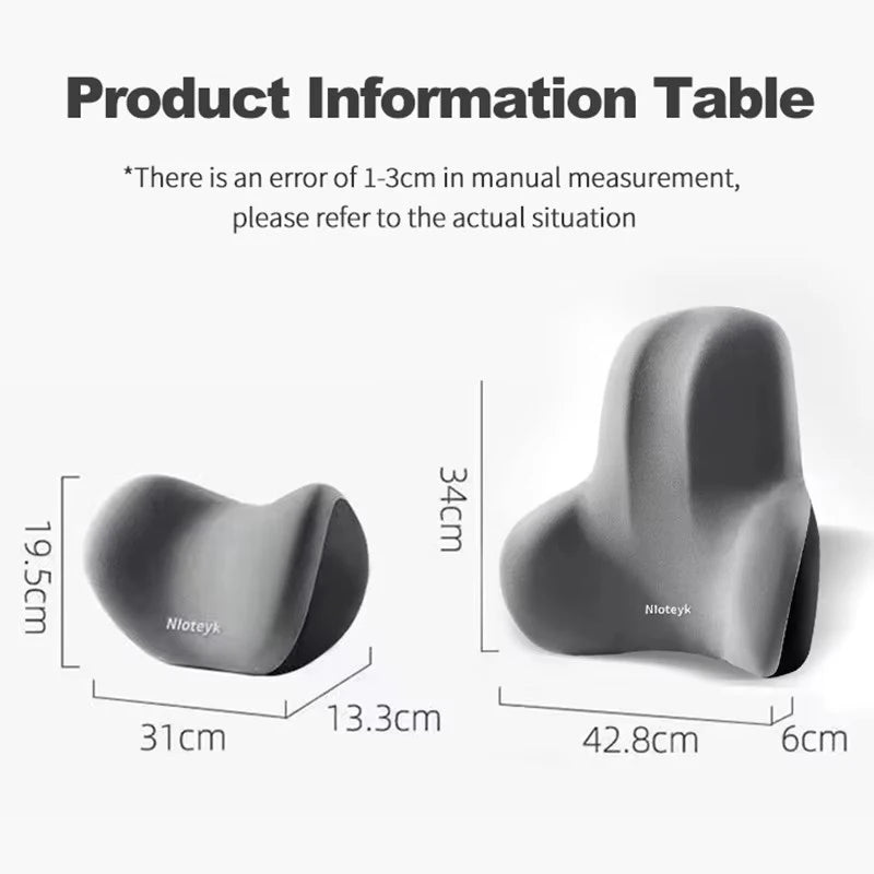 Memory Foam Car Pillow – Neck & Lumbar Support for Stress-Free Travel