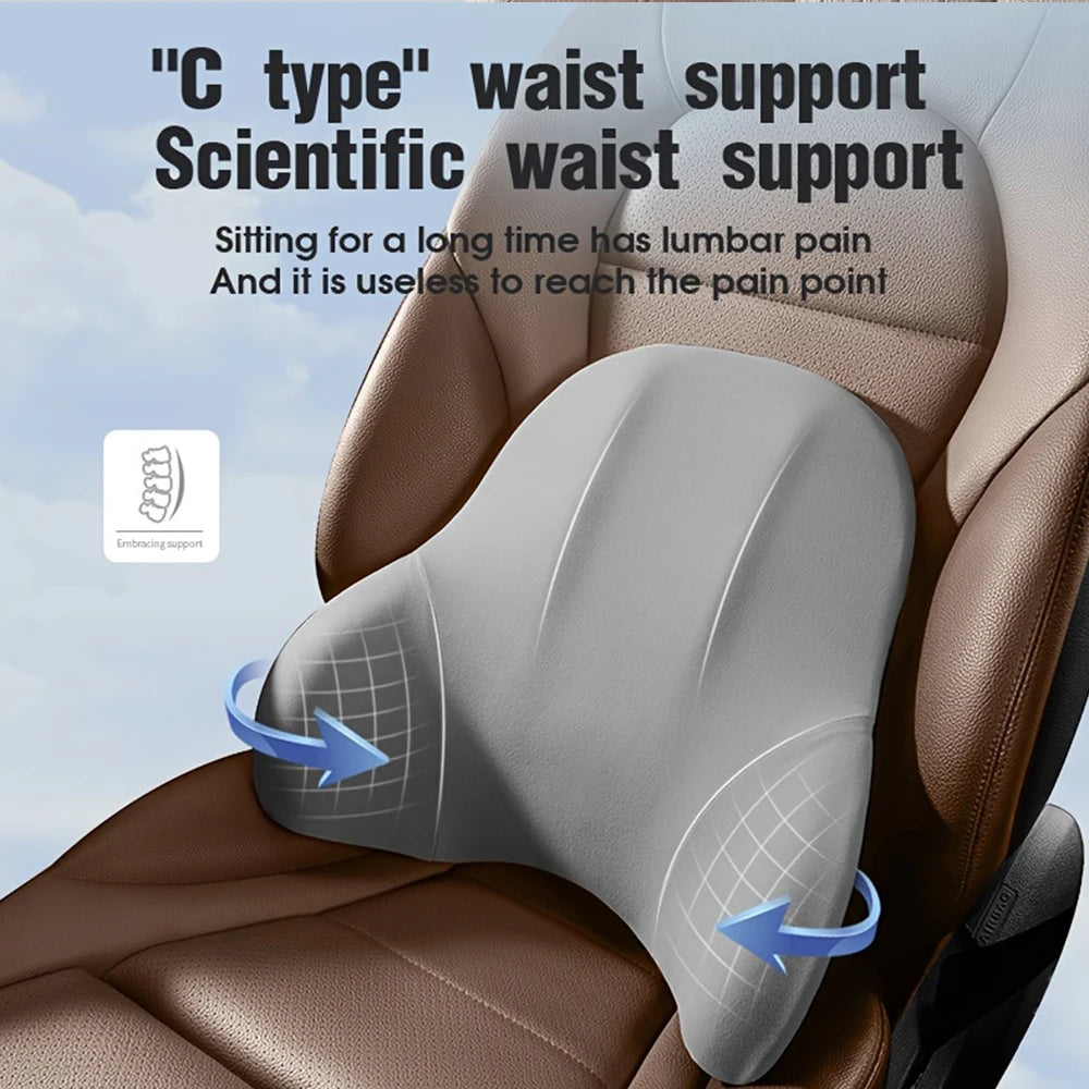 Memory Foam Car Pillow – Neck & Lumbar Support for Stress-Free Travel