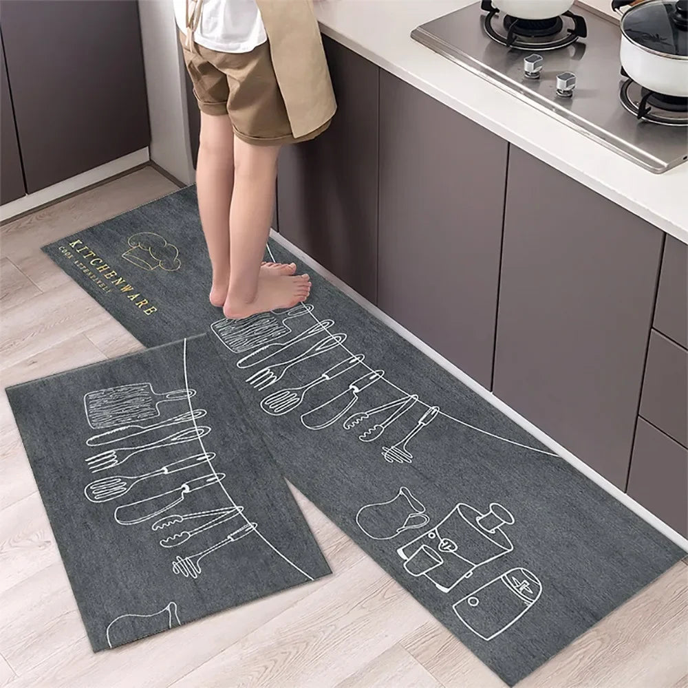 Non-Slip Kitchen Mat Set – Versatile Rugs for Entry, Hallway, Bathroom, and Living Room.