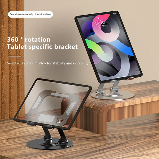 360° Rotatable Foldable Tablet Stand - Adjustable Holder for 4.7”-12” Devices