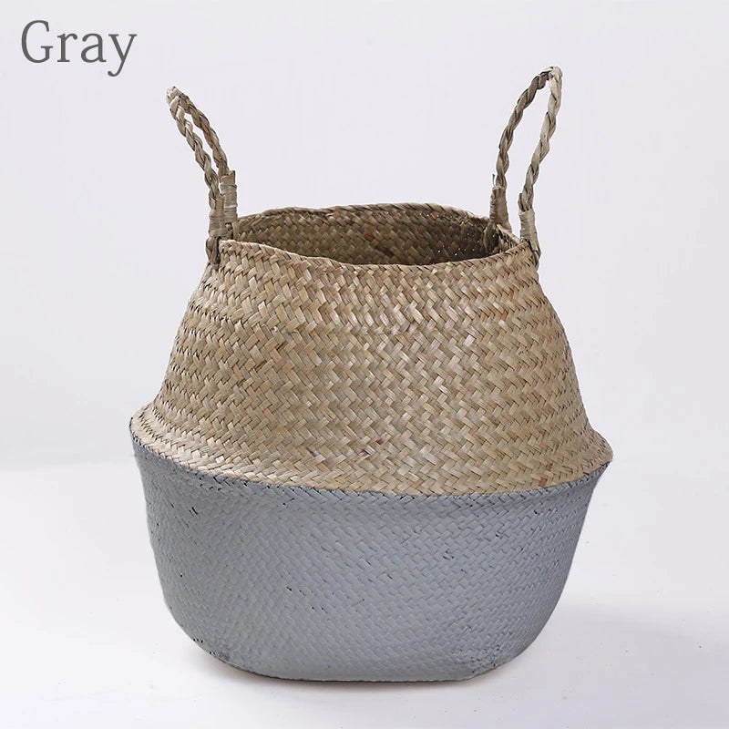Foldable Woven Baskets with Handles