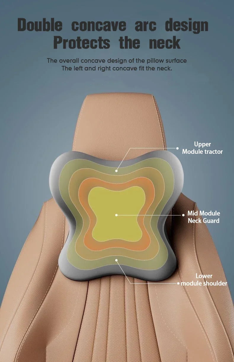Memory Foam Car Pillow – Headrest & Lumbar Support for Ultimate Comfort