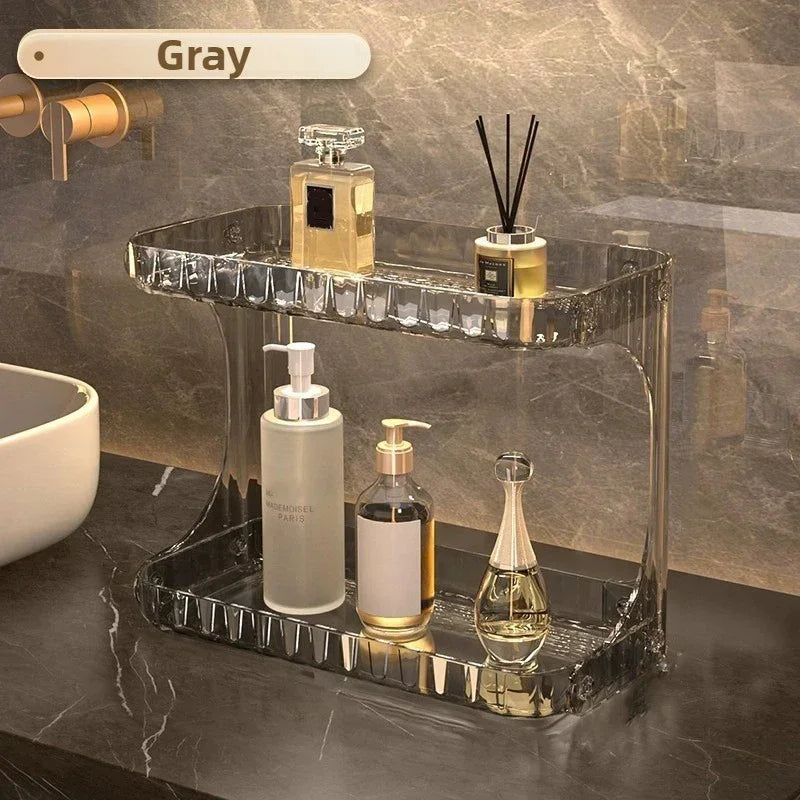 Double-Layer Bathroom Organizer – Stylish, Space-Saving & Multi-Purpose Storage