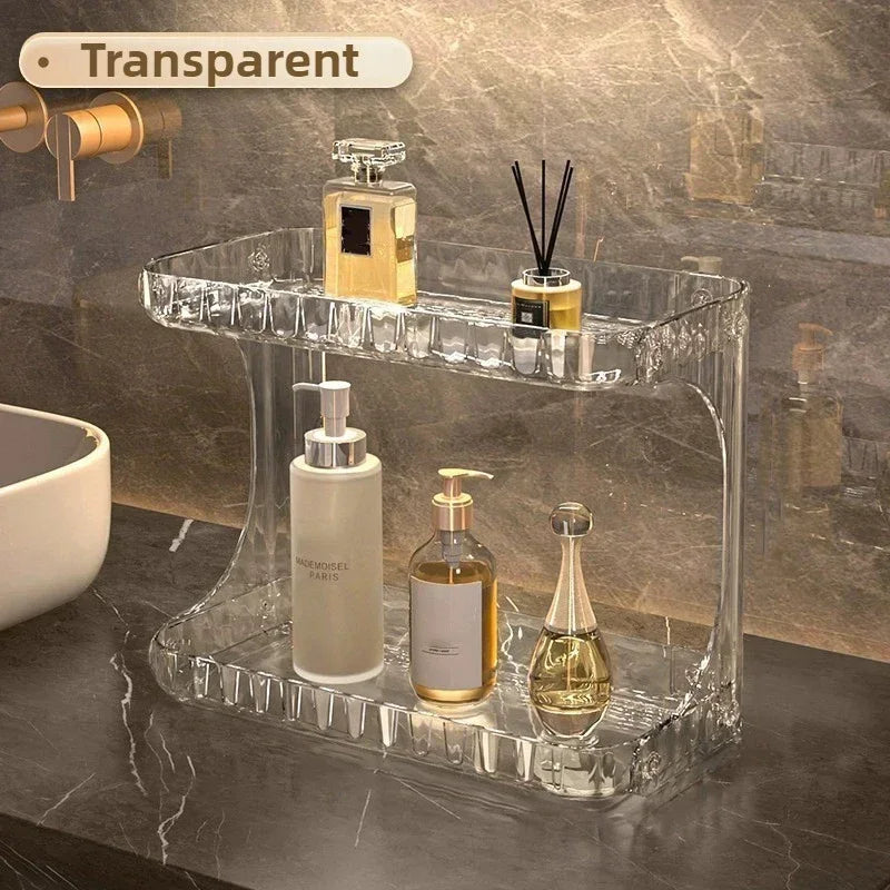 Double-Layer Bathroom Organizer – Stylish, Space-Saving & Multi-Purpose Storage