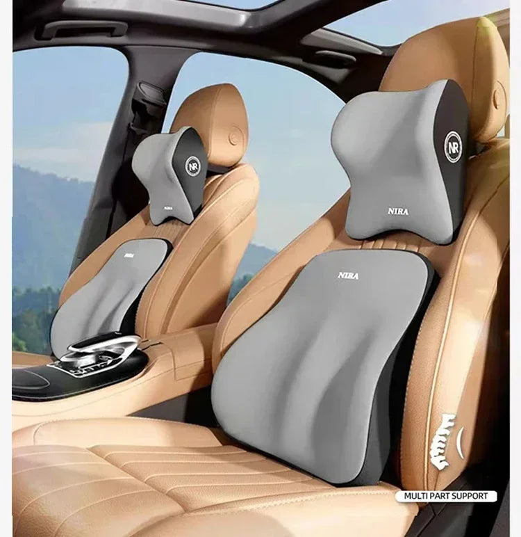 Memory Foam Car Pillow – Headrest & Lumbar Support for Ultimate Comfort