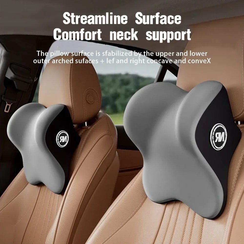 Memory Foam Car Pillow – Headrest & Lumbar Support for Ultimate Comfort