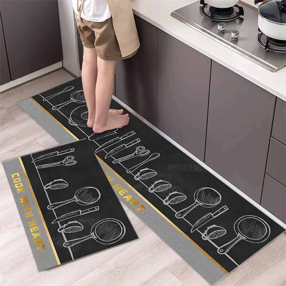 Non-Slip Kitchen Mat Set – Versatile Rugs for Entry, Hallway, Bathroom, and Living Room.
