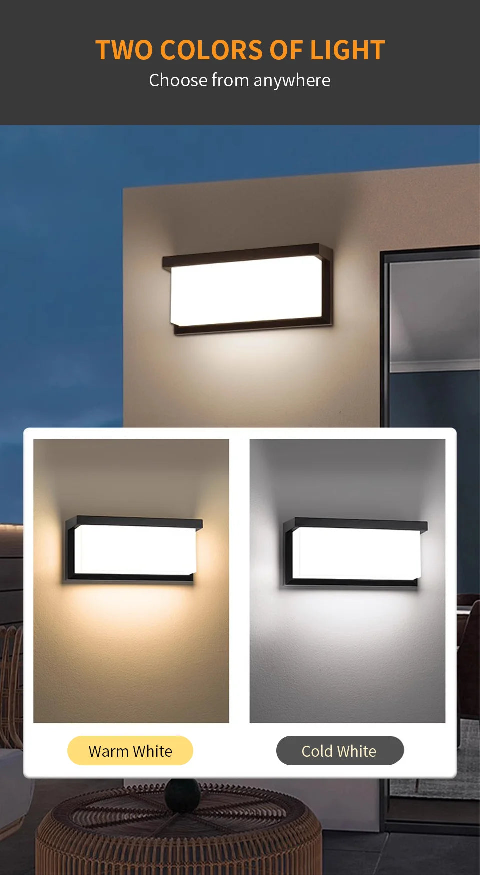 Waterproof LED Motion Sensor Wall Light – Perfect for Outdoor Spaces!