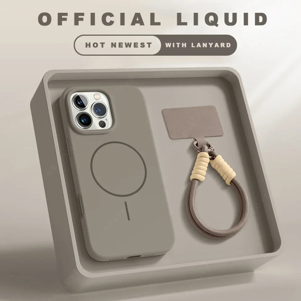 Magsafe Silicone Case – For iPhone with Lanyard Strap