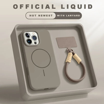 Magsafe Silicone Case – For iPhone with Lanyard Strap