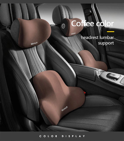 Memory Foam Car Pillow – Neck & Lumbar Support for Stress-Free Travel