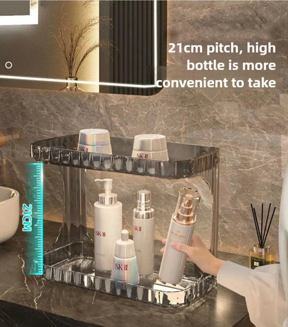 Double-Layer Bathroom Organizer – Stylish, Space-Saving & Multi-Purpose Storage