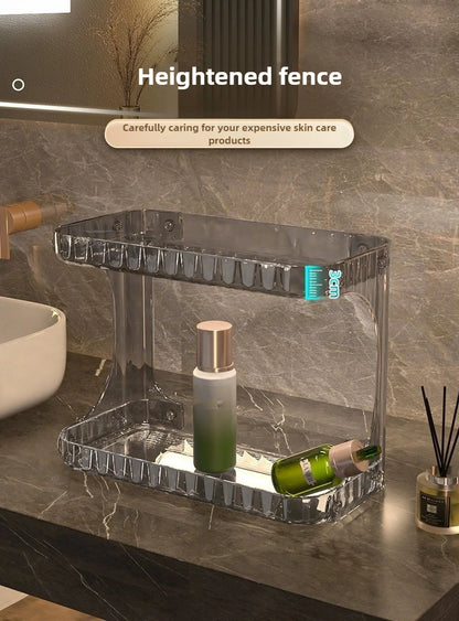 Double-Layer Bathroom Organizer – Stylish, Space-Saving & Multi-Purpose Storage