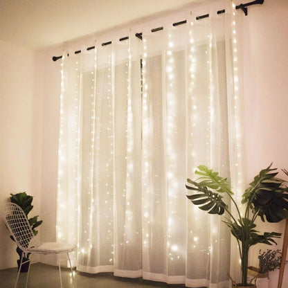 6M USB LED Fairy Curtain Lights – Festive Glow for Holidays!