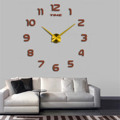 Stylish 2D DIY Wall Clock – Modern Acrylic Mirror Stickers for Living Room Décor!