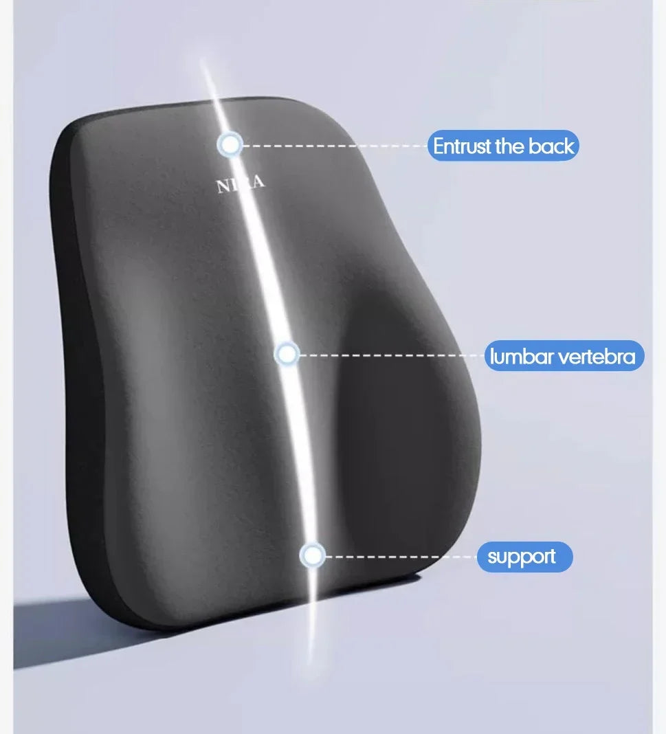 Memory Foam Car Pillow – Headrest & Lumbar Support for Ultimate Comfort