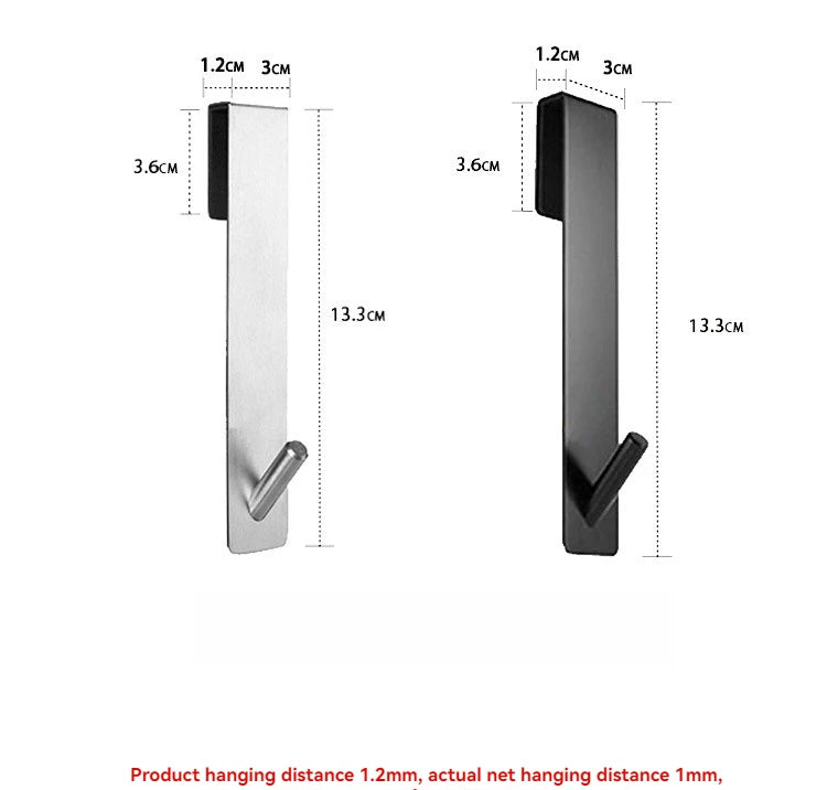 Stainless Steel Glass Door Hook - Non-Perforated & Detachable
