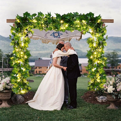 Silk Leaf Ivy Vine with 3m LED Lights – Perfect for Home, Wedding, or Party Decor!