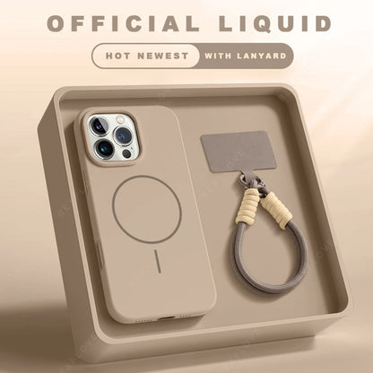 Magsafe Silicone Case – For iPhone with Lanyard Strap