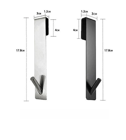 Stainless Steel Glass Door Hook - Non-Perforated & Detachable