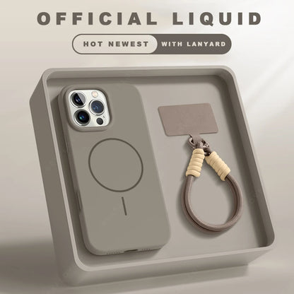 Magsafe Silicone Case – For iPhone with Lanyard Strap