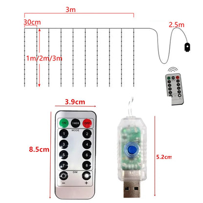 6M USB LED Fairy Curtain Lights – Festive Glow for Holidays!