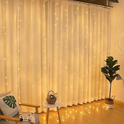 6M USB LED Fairy Curtain Lights – Festive Glow for Holidays!