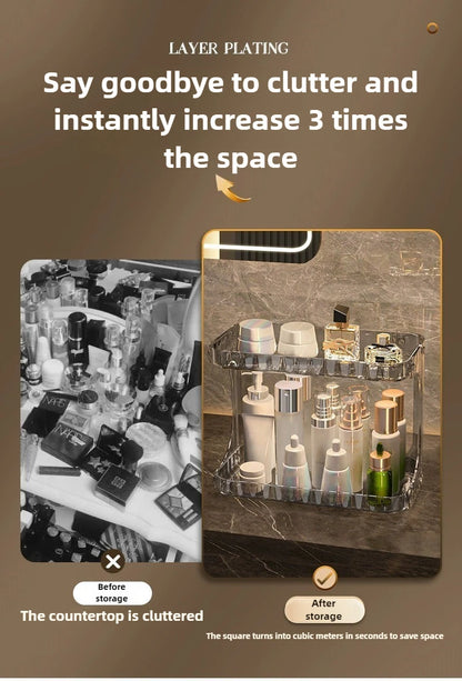 Double-Layer Bathroom Organizer – Stylish, Space-Saving & Multi-Purpose Storage