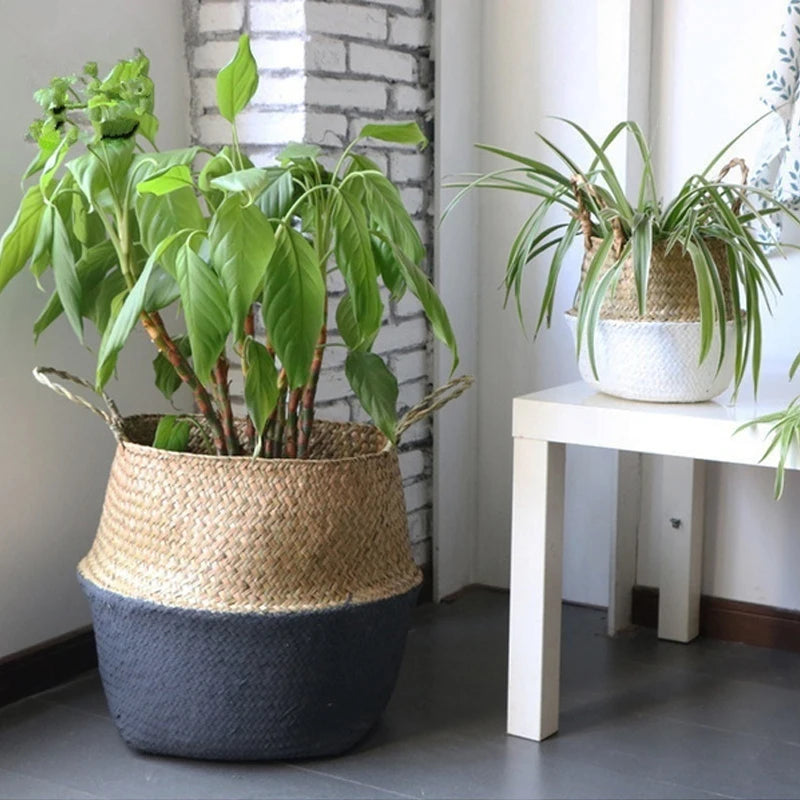 Foldable Woven Baskets with Handles