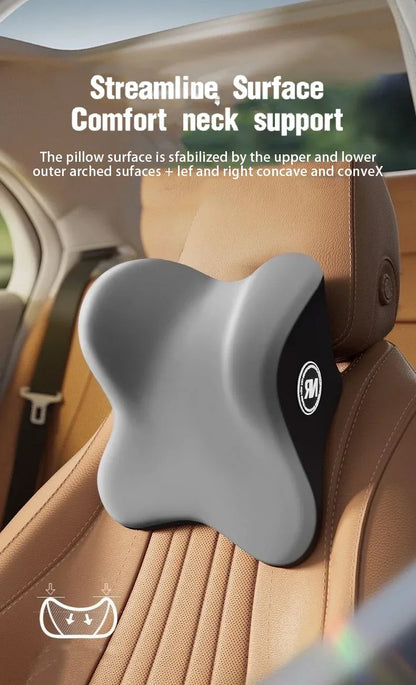 Memory Foam Car Pillow – Headrest & Lumbar Support for Ultimate Comfort